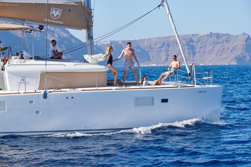 Santorini Platinum Catamaran Cruise with Meal, BBQ and Open Bar 5