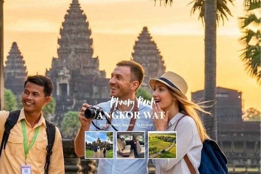Phnom Penh to Angkor Wat, Bayon & Ta Prohm Day Trip 1