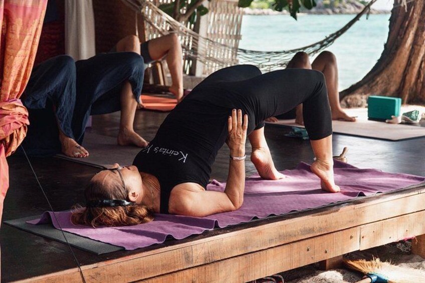 Sunrise yoga class overlooking the beach, the sea & sunrise . 3