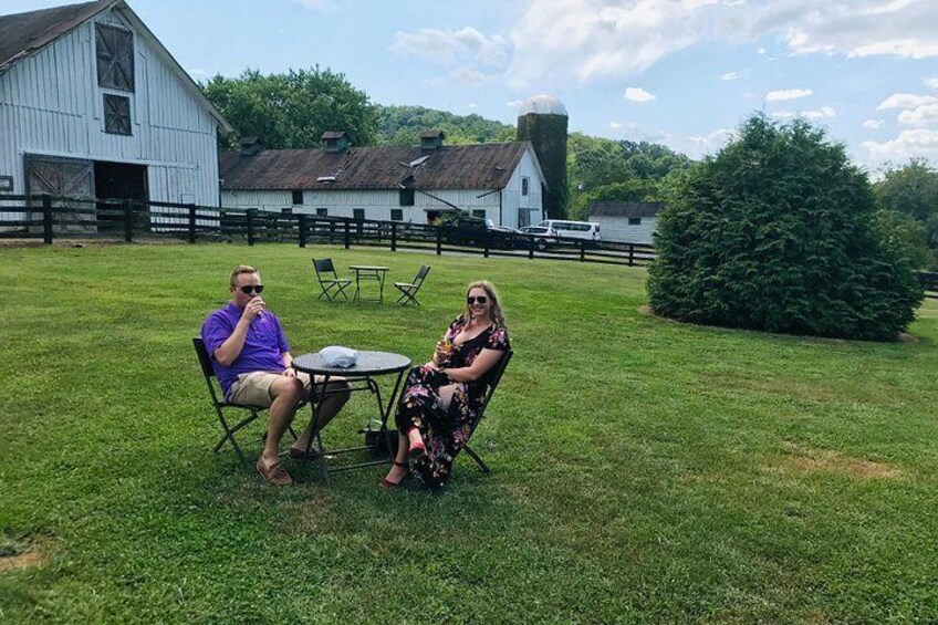 Enjoying the delicious wine, fresh country air, and gorgeous views of Virginia's wineries and vineyards. 2