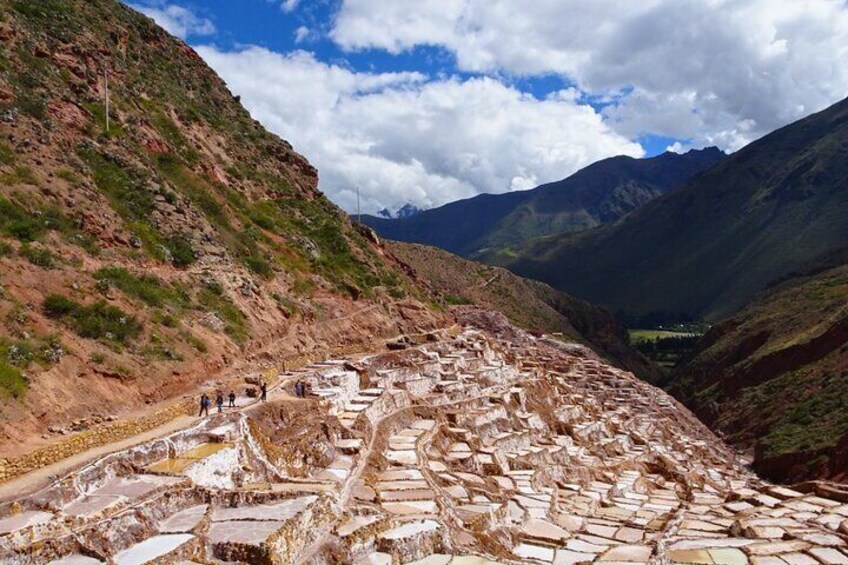 Terraced stone structures in a mountainous valley. 3