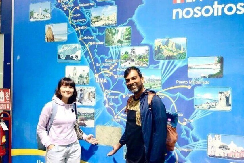 A map with travel destinations and landmarks. 2