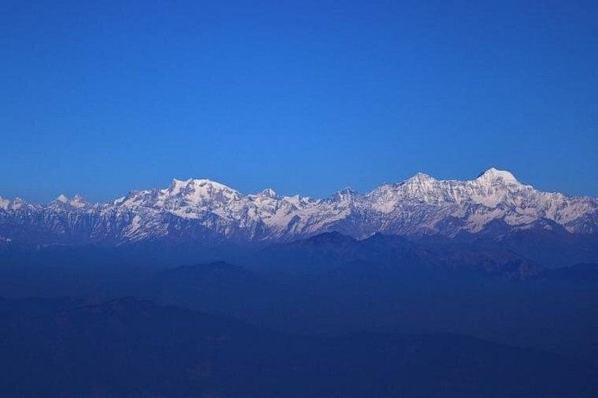 The Bandarpunch Massif along with Black Peak and Swargarohini Peak visible from the Nag Tibba peak. 4