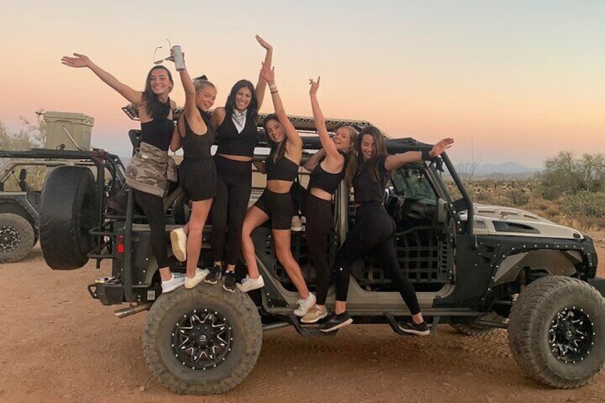 Our Private Scottsdale Jeep Tours are popular among bachelorette parties and other special occasions!