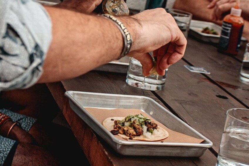 Enjoy a gourmet taco on our Chicago Food & Bike Tour. Ride a Bicycle through Westside flavor hubs and savor one of the tastiest Culinary Things to do in Chicago. 1