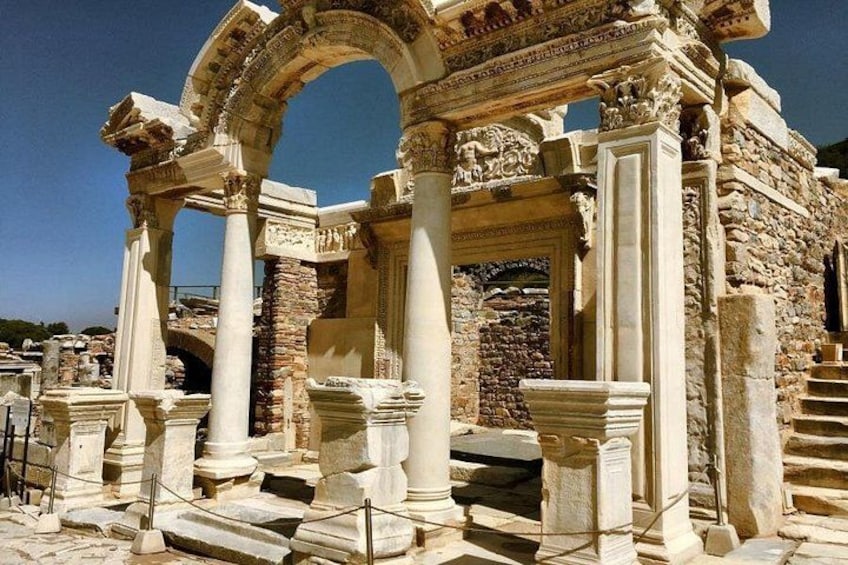 Ancient ruins with columns and arches. 1