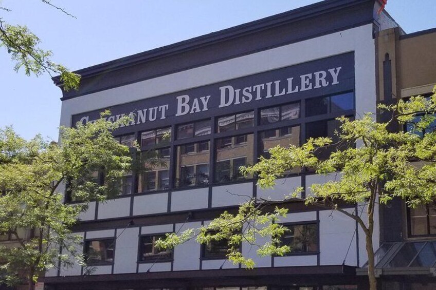 The historic Chuckanut Bay Distillery building, former home of JC Penney. 