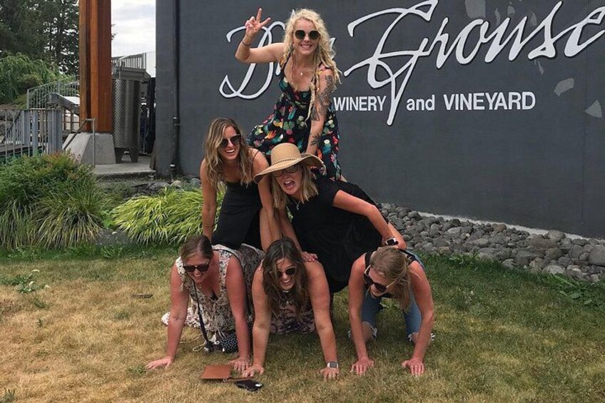 Who loves a properly executed tower while wine tasting in Victoria 3