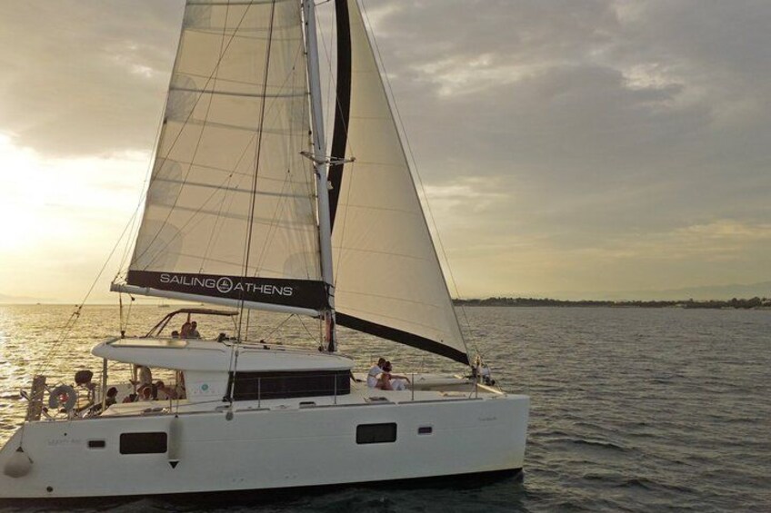 Luxury Athens Catamaran Cruise with Greek Meal & Drinks 2