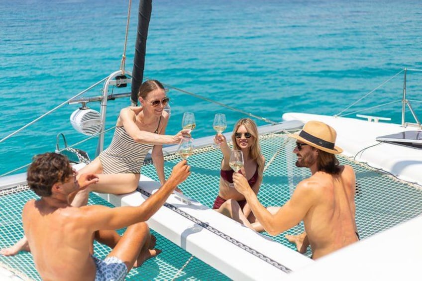 Luxury Athens Catamaran Cruise with Greek Meal & Drinks 1