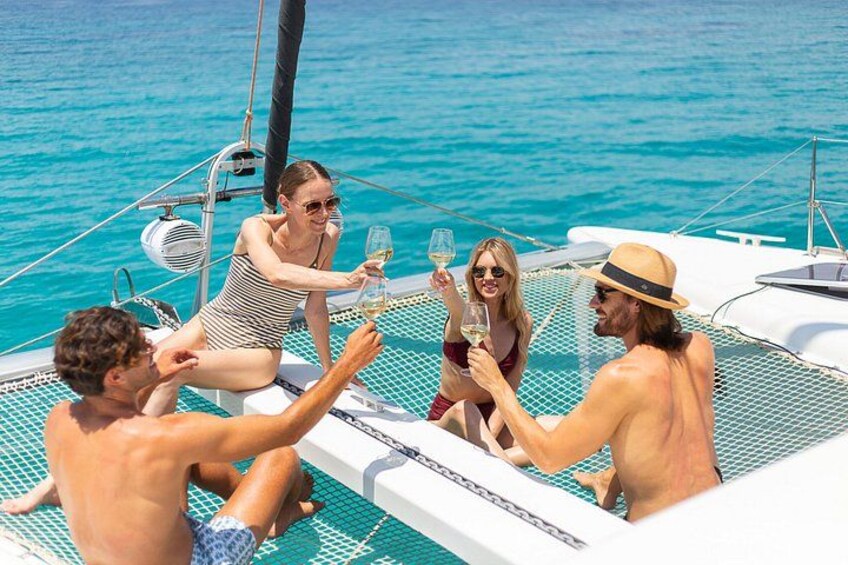 Luxury Athens Catamaran Cruise with Greek Meal & Drinks 1