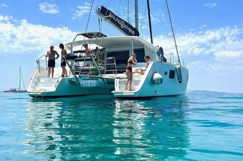 Luxury Athens Catamaran Cruise with Greek Meal & Drinks 3