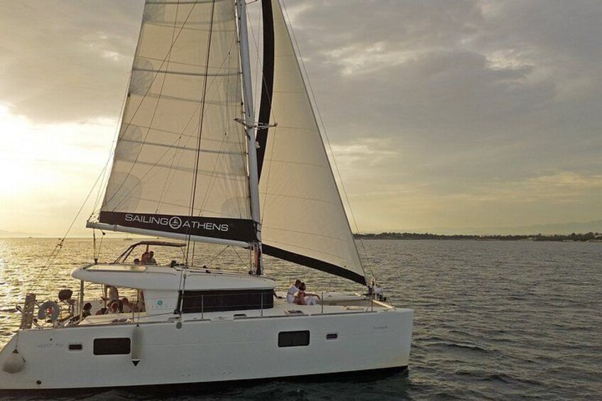 Luxury Athens Catamaran Cruise with Greek Meal & Drinks 2