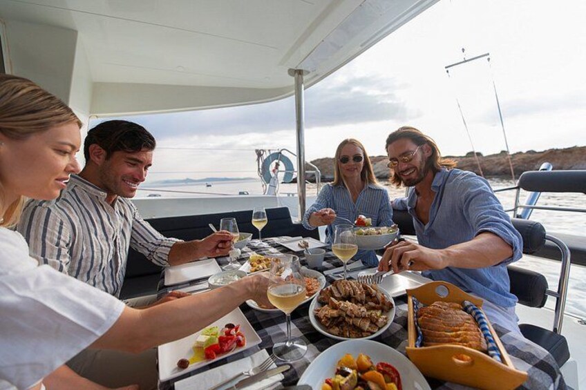 Luxury Athens Catamaran Cruise with Greek Meal & Drinks 2