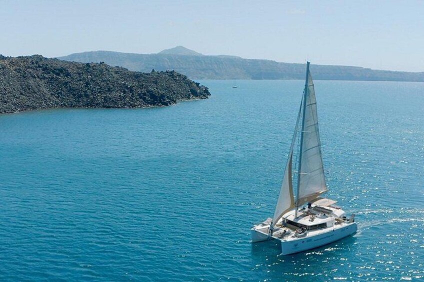 Santorini Gold Catamaran Cruise with BBQ, Drinks and Hotel Pickup 3