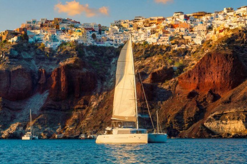 Santorini Gold Catamaran Cruise with BBQ, Drinks and Hotel Pickup 5