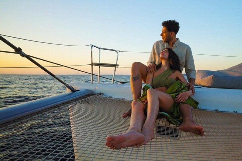 Santorini Gold Catamaran Cruise with BBQ, Drinks and Hotel Pickup 3