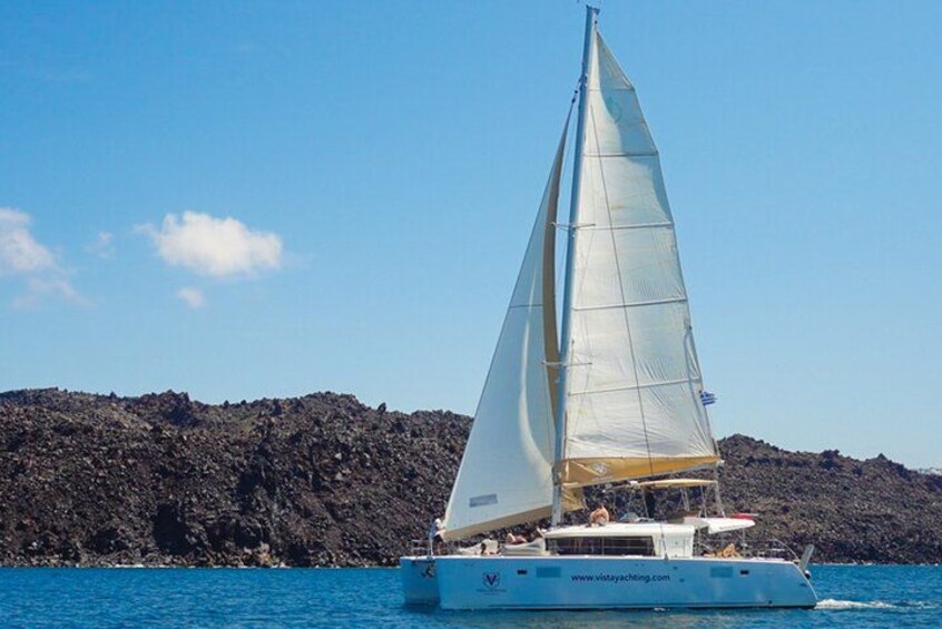 Santorini Gold Catamaran Cruise with BBQ, Drinks and Hotel Pickup 4