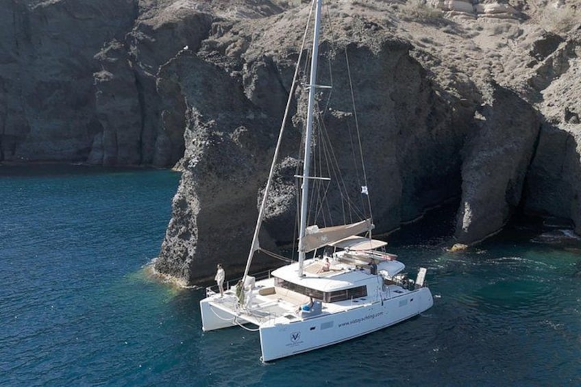 Santorini Gold Catamaran Cruise with BBQ, Drinks and Hotel Pickup 3