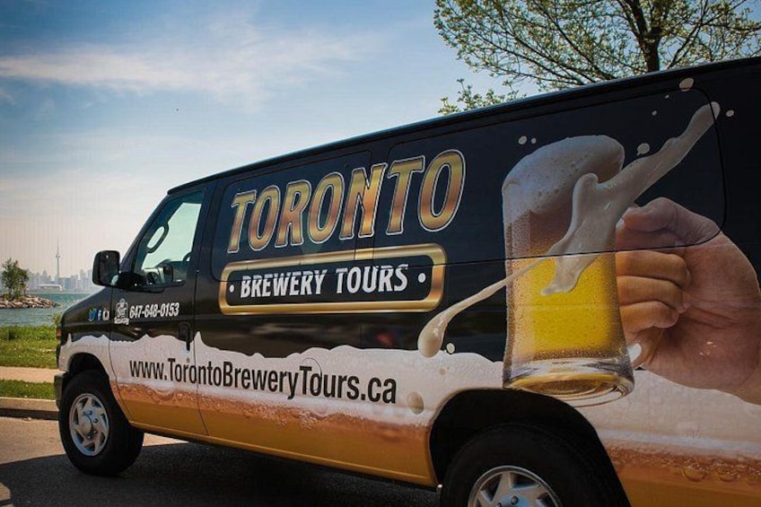 A van with 'TORONTO BREWERY TOURS' and a website URL. 4