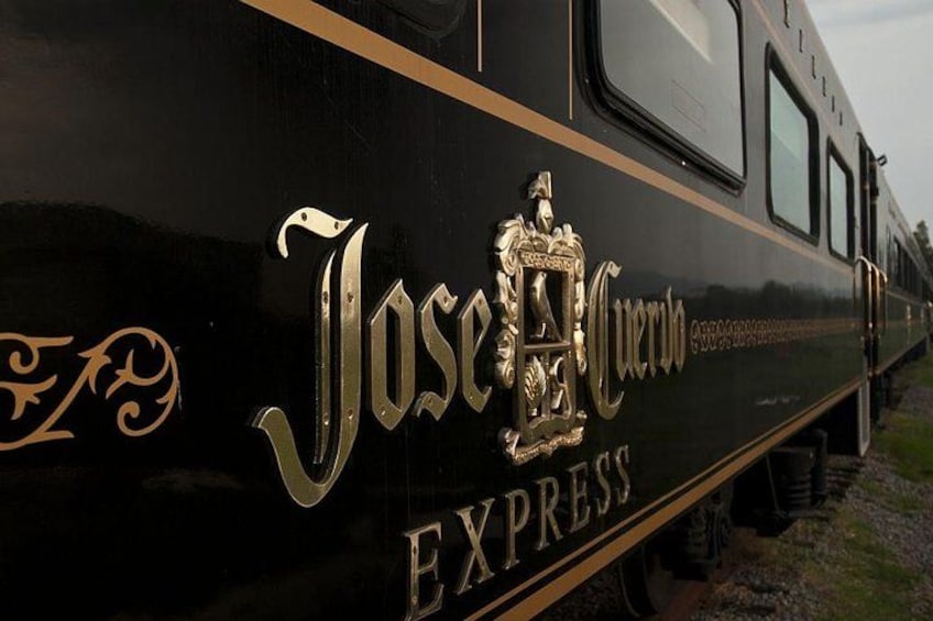 A train with 'Jose Cuervo Express' written on its side. 2