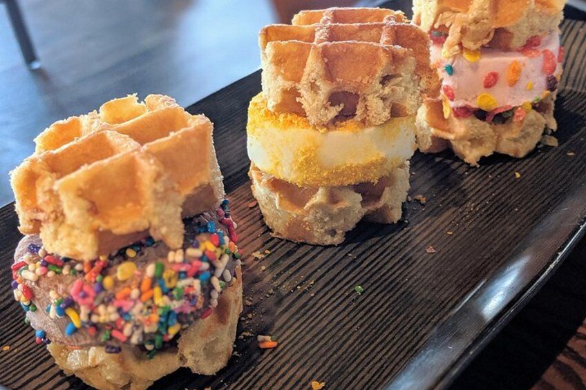 Mad Fish Grill Mini Belgian Waffle Ice Cream Sandwiches 2