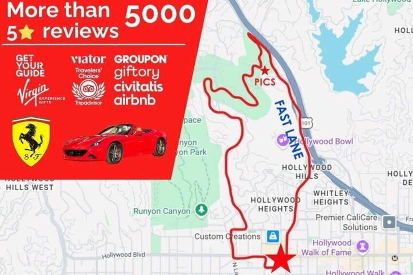 30-Minute Luxury Driving Tour: Explore Hollywood in a Ferrari 2