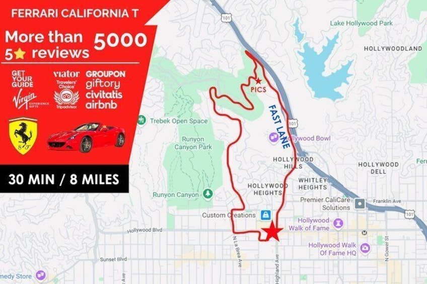 30-Minute Luxury Driving Tour: Explore Hollywood in a Ferrari 2
