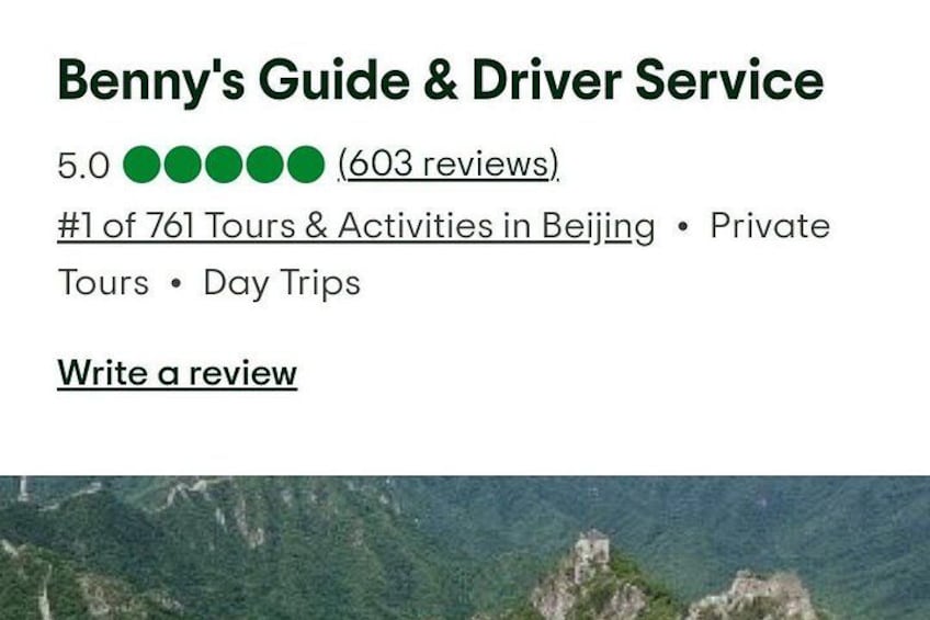 A guide and driver service with a 5.0 rating and 603 reviews. 2