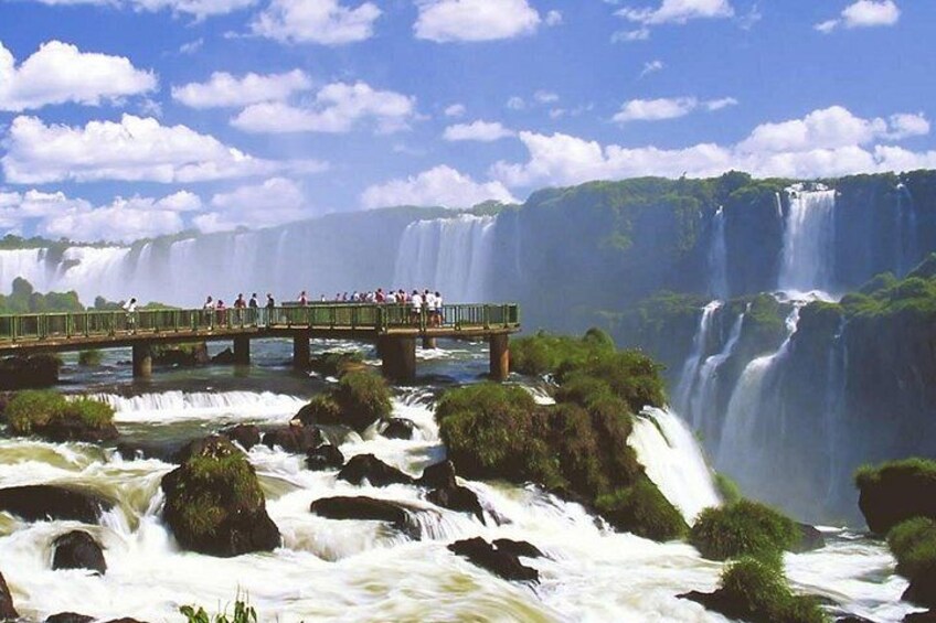 A waterfall with a viewing platform. 5