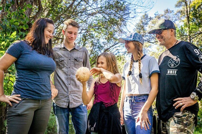 Tasting the coconut. 4