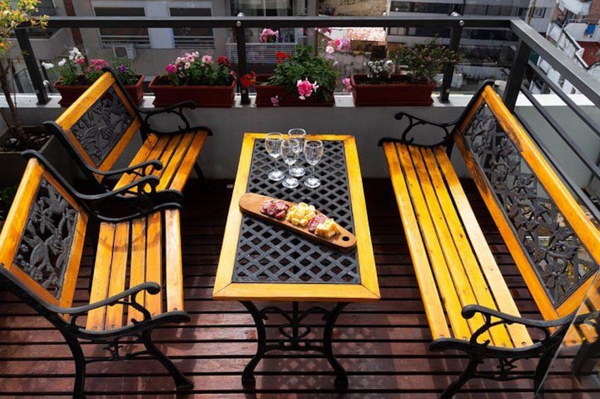 Enjoy a charcuterie board paired with Malbec wine 2