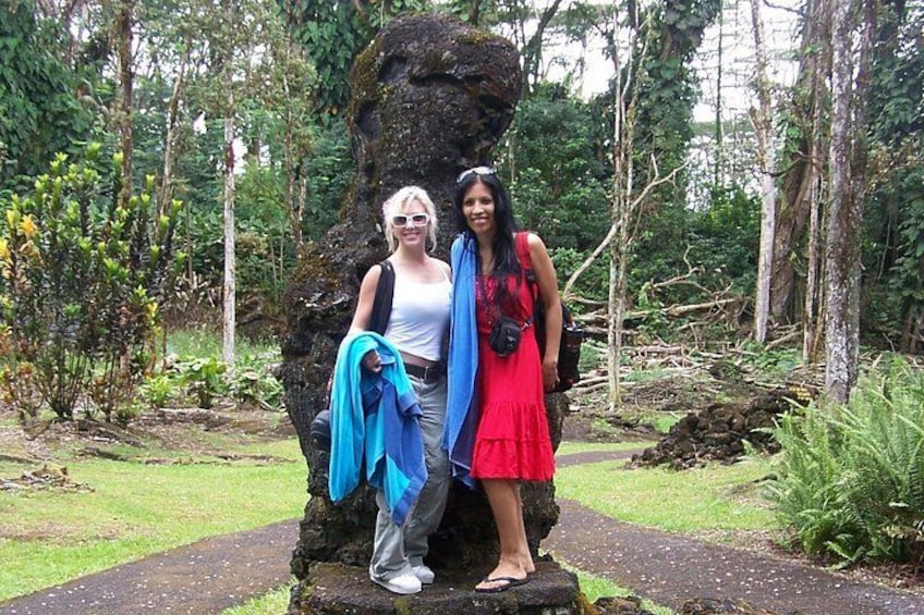 Standing in front of a lava tree mold 3