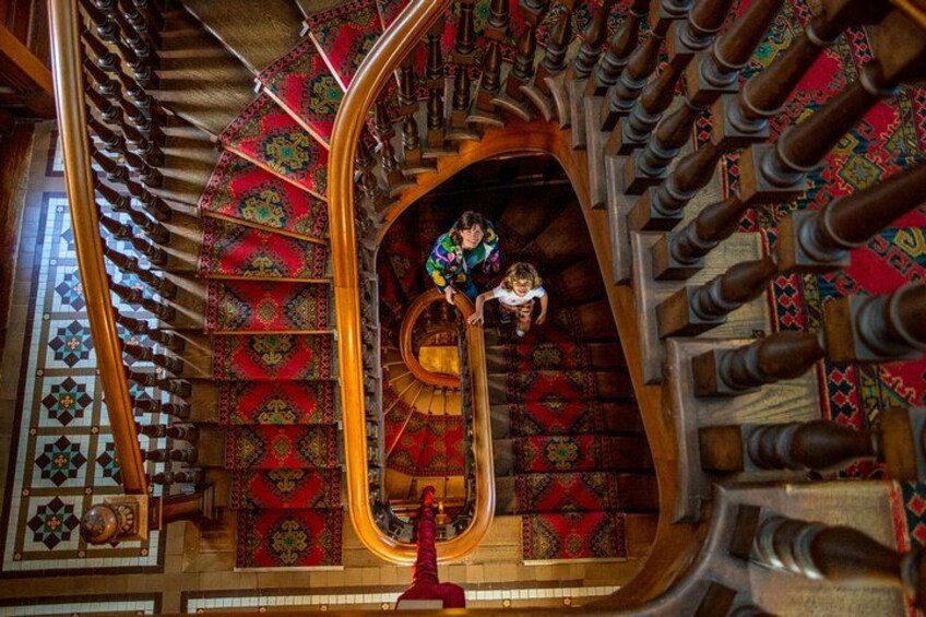 Climb the spiral staircase all the way to the roof top parapets. 

Photo: Camilla Rutherford 1