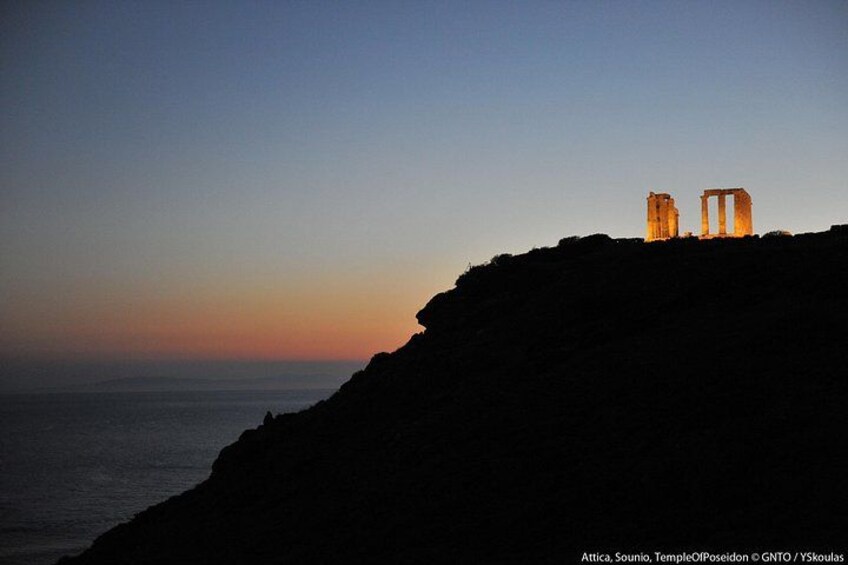 Ancient ruins on a cliff overlooking the sea at sunset. 4