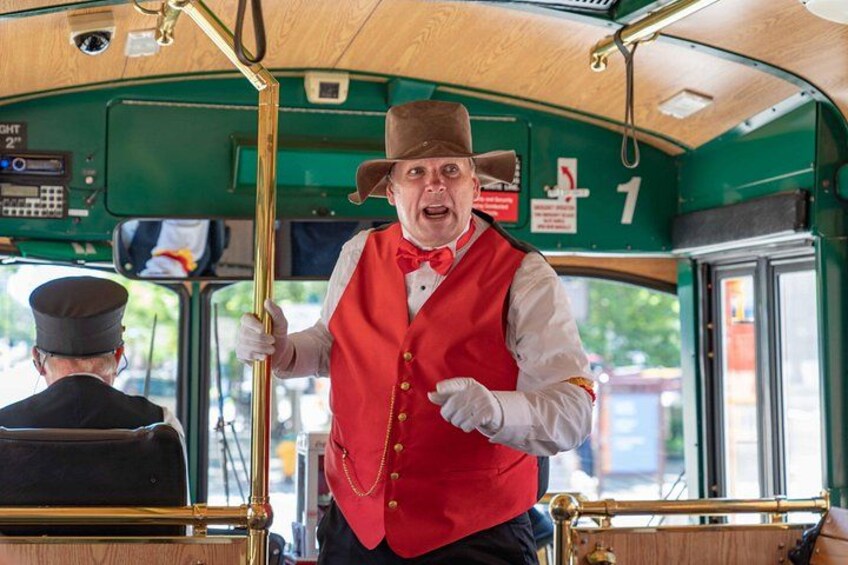 On the Salt Lake Trolley, every guest enjoys time-traveling fun for all ages as our lively guides entertain with music, interactive skits, and historic tales throughout your journey. 2