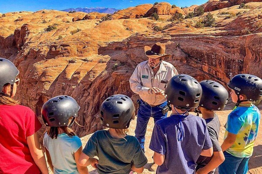 Ben shares amazing stories on the Hell's Revenge trail, provided by the Moab Tourism Center. 3