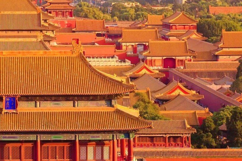 Traditional Chinese architecture with tiered roofs and ornate details. 3
