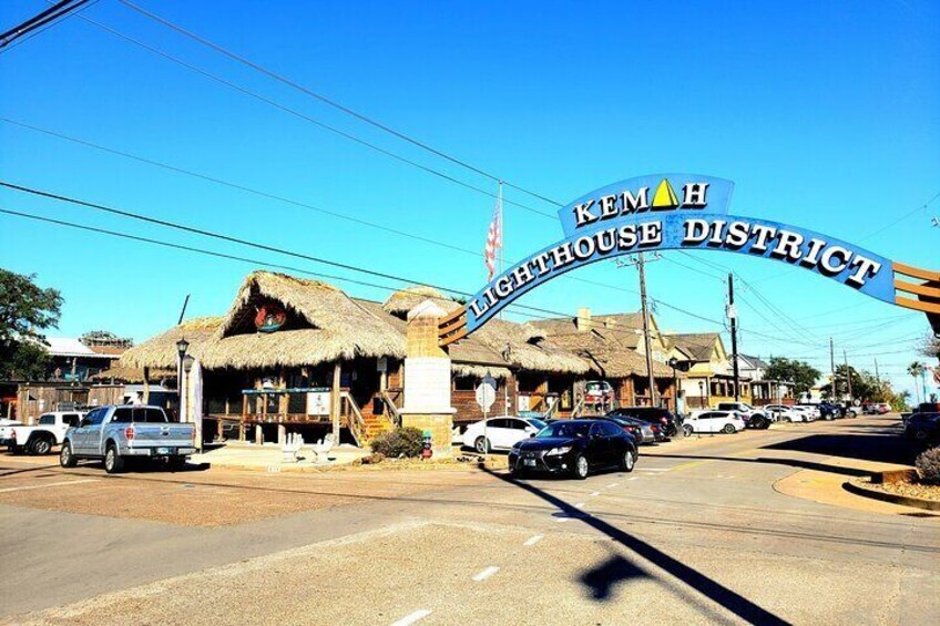 Lighthouse District of Kemah Texas and the Vodoo Hut Bar