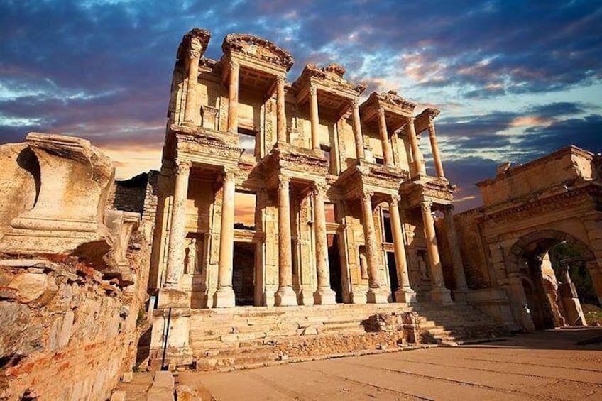 Ancient ruins with columns and arches. 1