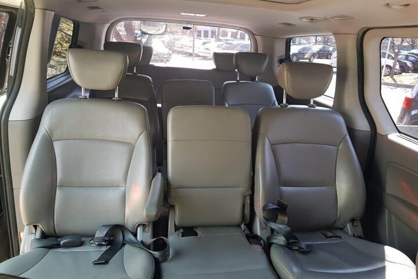 Inside view of a Starex minivan