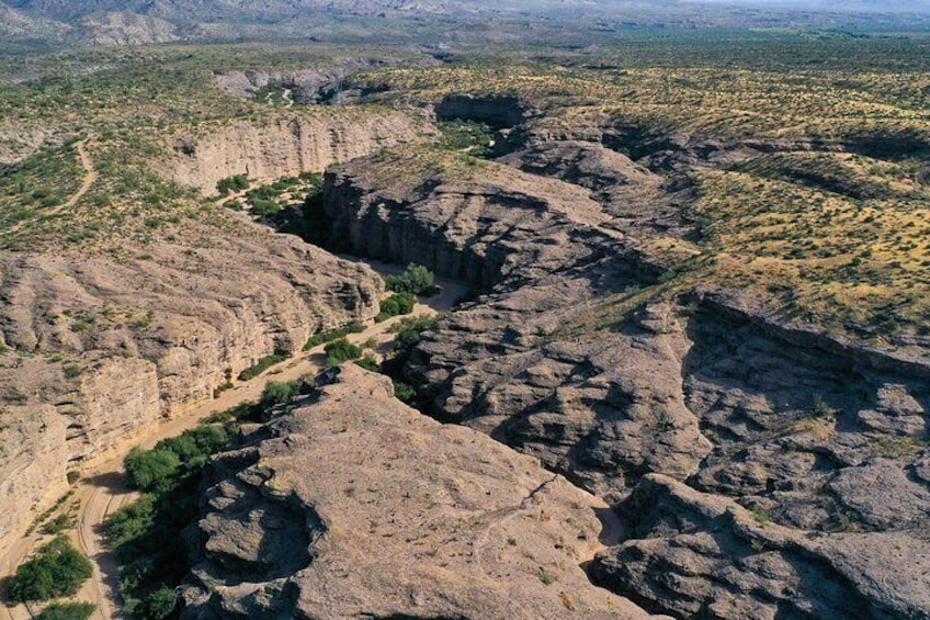 Overhead view of the historic Camp Creek Wash. 