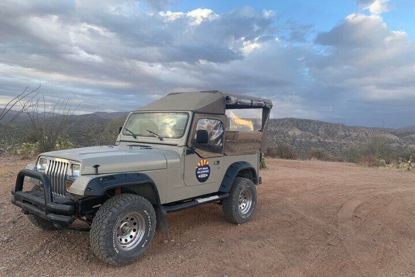 Our modified Jeep YJs can seat 7 guests!