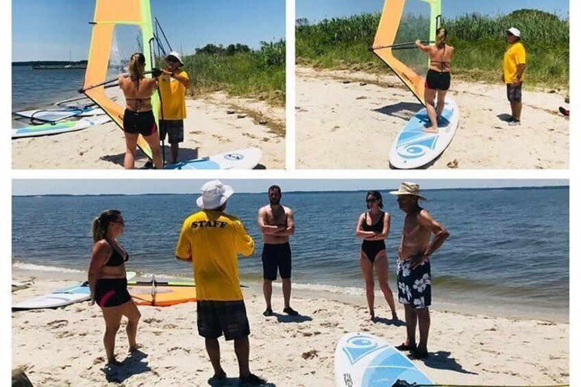 Safety Briefing and Sailing handling lesson before hitting the water.
