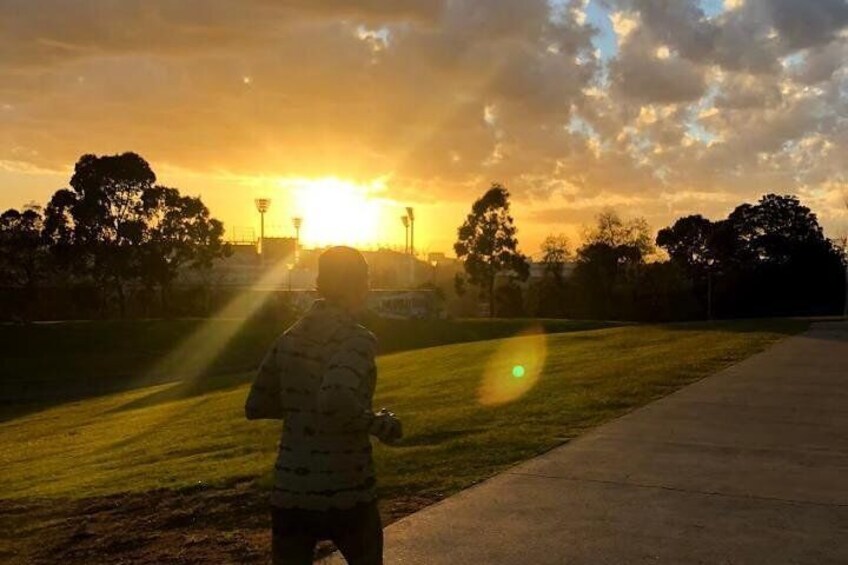 Witness spectacular sunrises like this one over the MCG