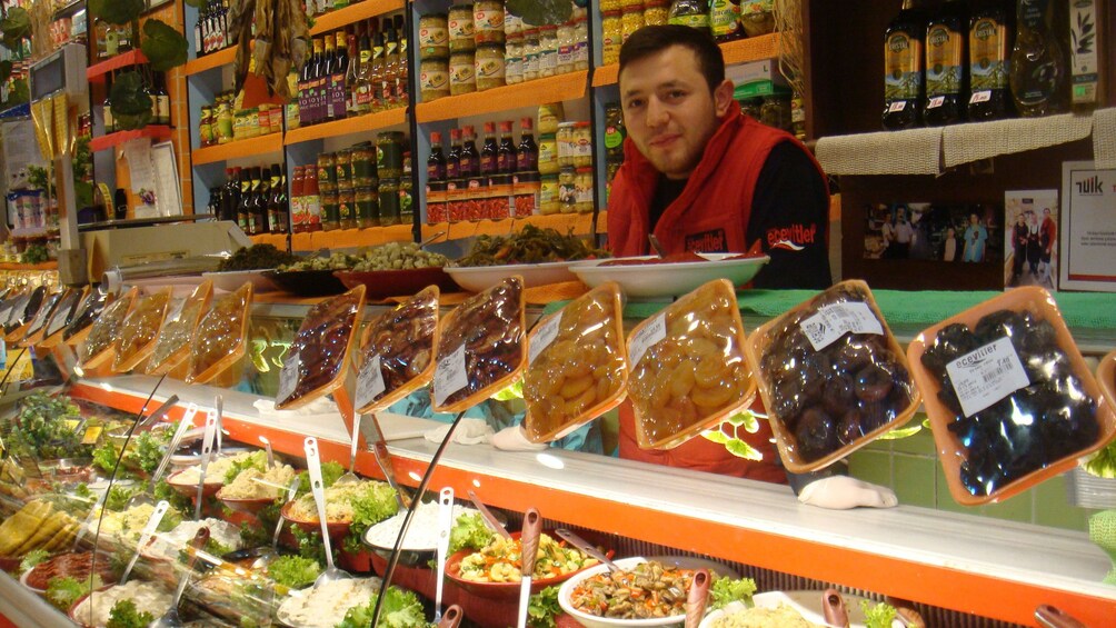 Man standing inside of a grocery store in Istanbul 