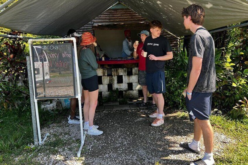 Local Fruit wine tasting in Sand Hill enroute to Altun Ha Maya. 2