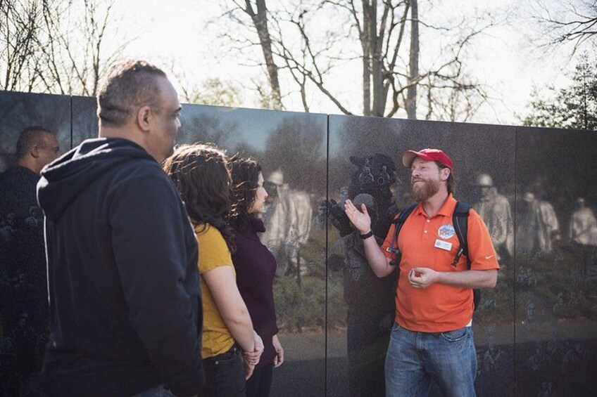 The reflective wall can be found at both the Korean War Veterans Memorial and Vietnam Wall. 2