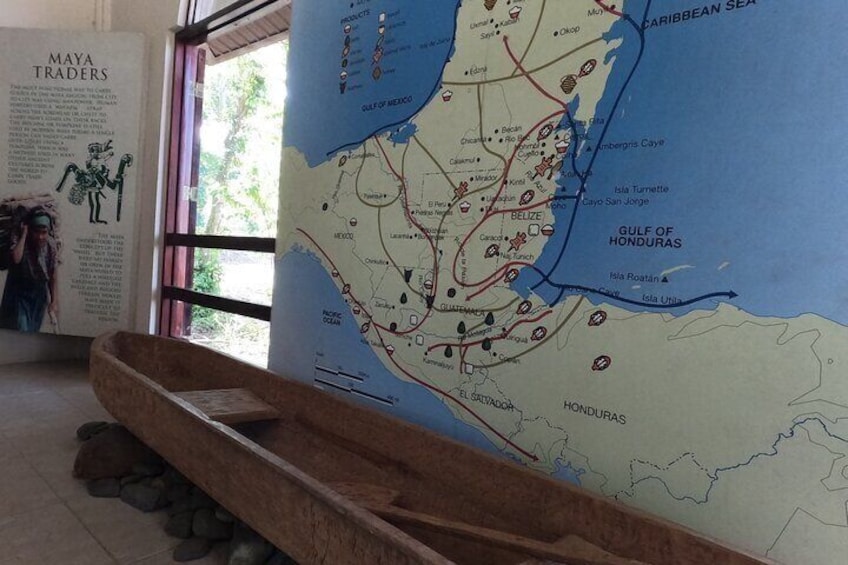 A map of Central America with marked locations and routes. 5