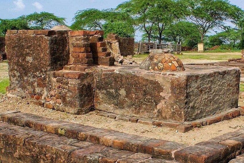 Ancient brick ruins with a stone mosaic. 2